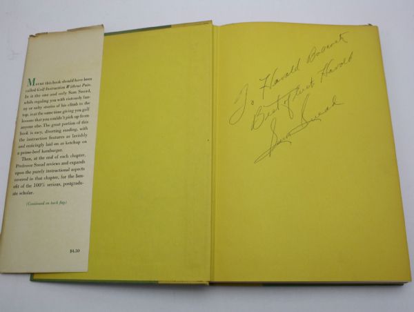 Sam Snead Signed Golf Book 'The Education of a Golfer- Personalized JSA COA