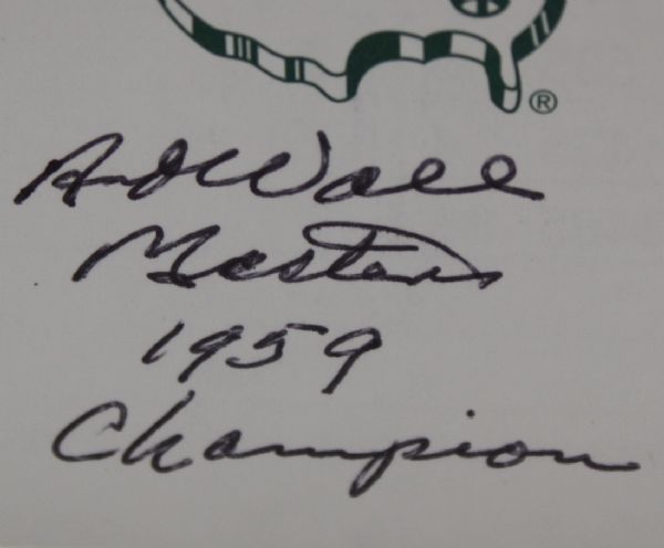 Art Wall Signed w/1959 Win Inscription Augusta National Masters Scorecard JSA COA