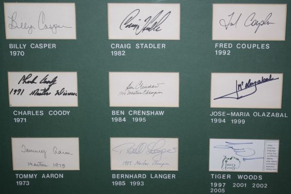1934-2006 Masters Champions COMPLETE Run of Autographs Incls. Harmon, Wood, Etc