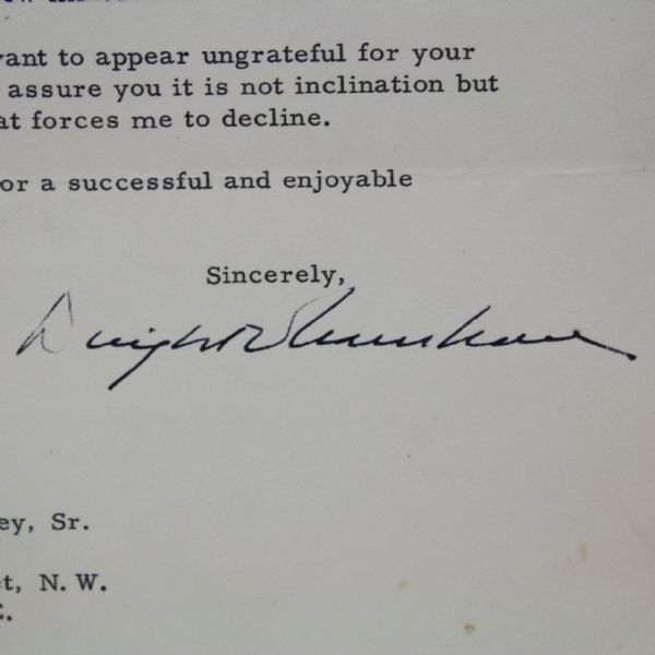 1964 Dated TLS Quarto Dwight Eisenhower  w/Golf Content-Bold Signature-JSA COA