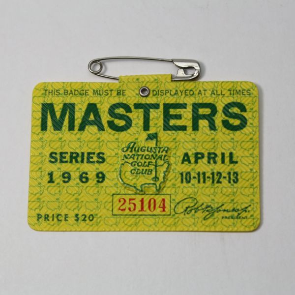 1969 Masters Tournament Badge - George Archer Winner