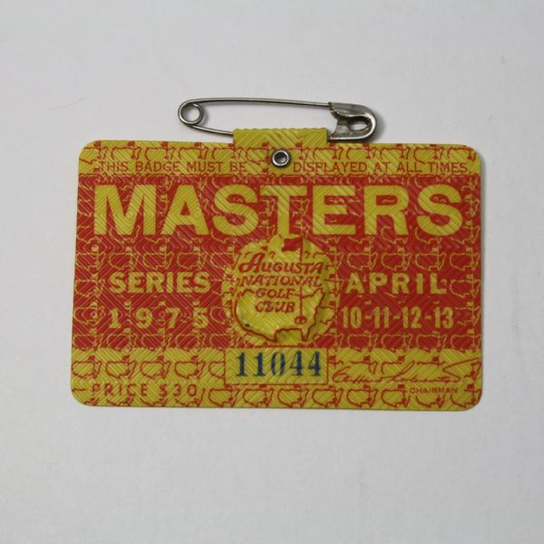 1975 Masters Badge - Nicklaus Victory