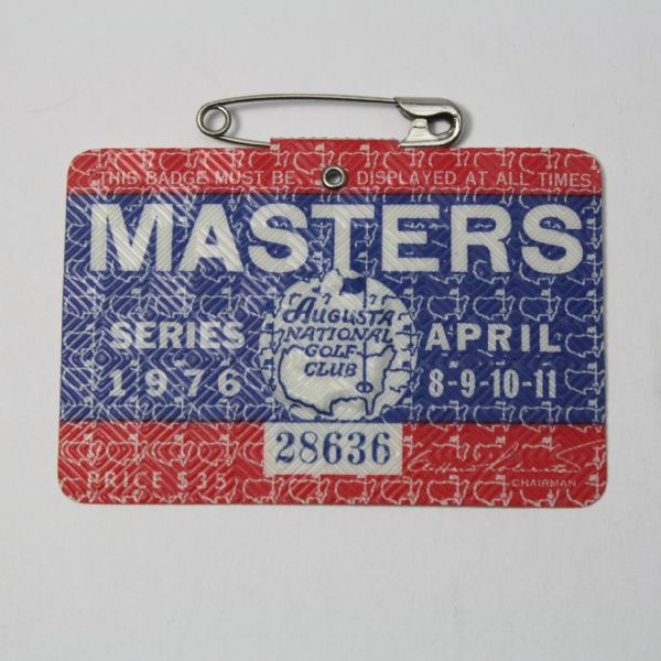 1976 Masters Badge - Ray Floyd Winner