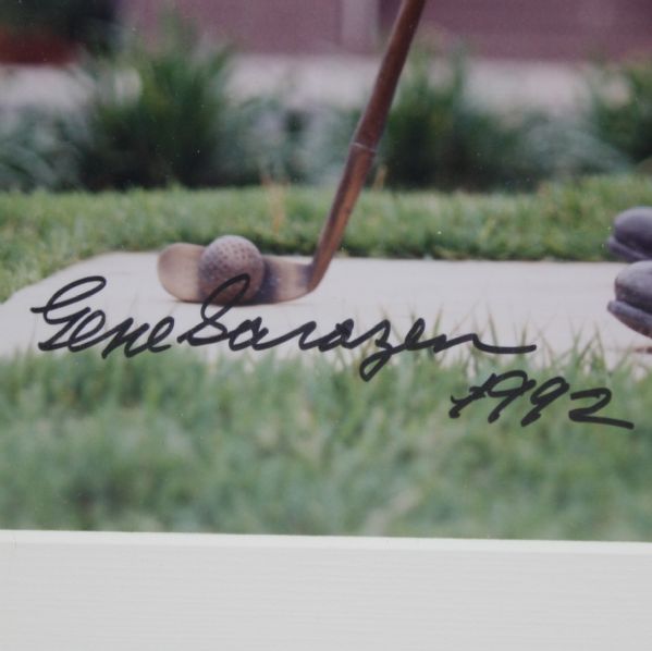 Gene Sarazen Signed Statue Photo - Framed JSA COA