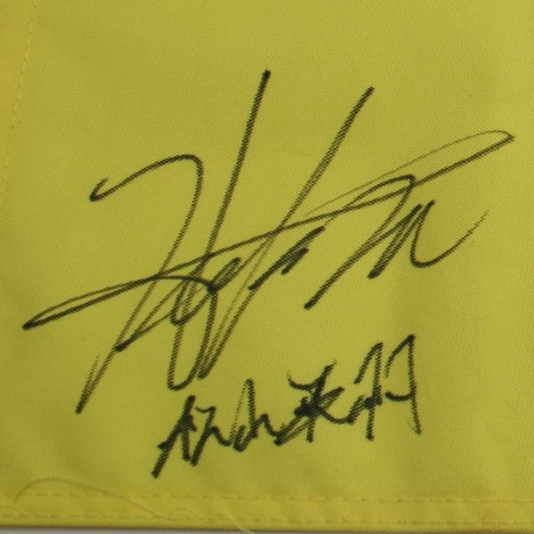 Hideki Matsuyama Signed Memorial Embroidered Flag - English and Japanese JSA #Y01851