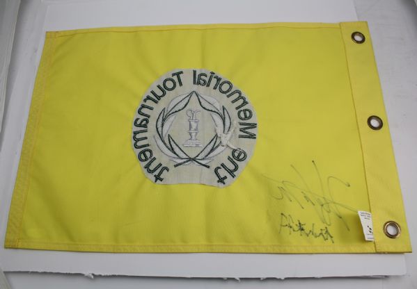 Hideki Matsuyama Signed Memorial Embroidered Flag - English and Japanese JSA #Y01851