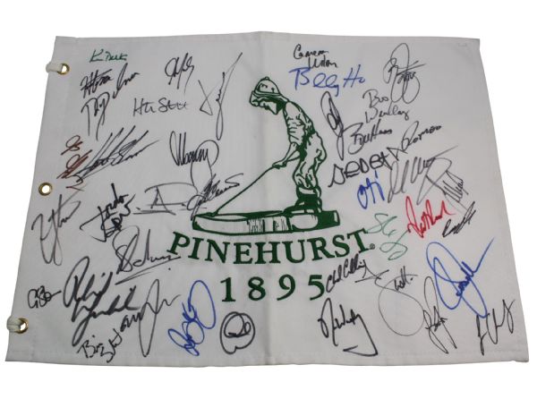 Pinehurst Field  Flag Includes Phil, Jordan, RORY! and 37 More JSA COA