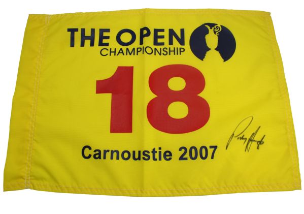 Padraig Harrington Signed 2007 British Open Flag - Carnoustie JSA COA