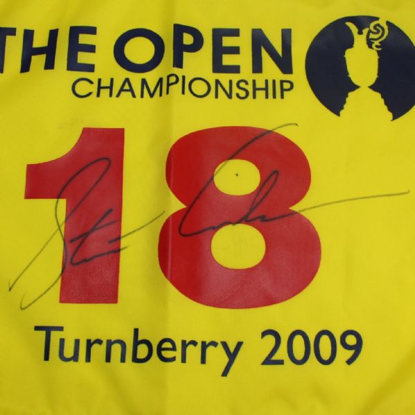 Stewart Cink Autographed 2009 British Open Flag JSA COA