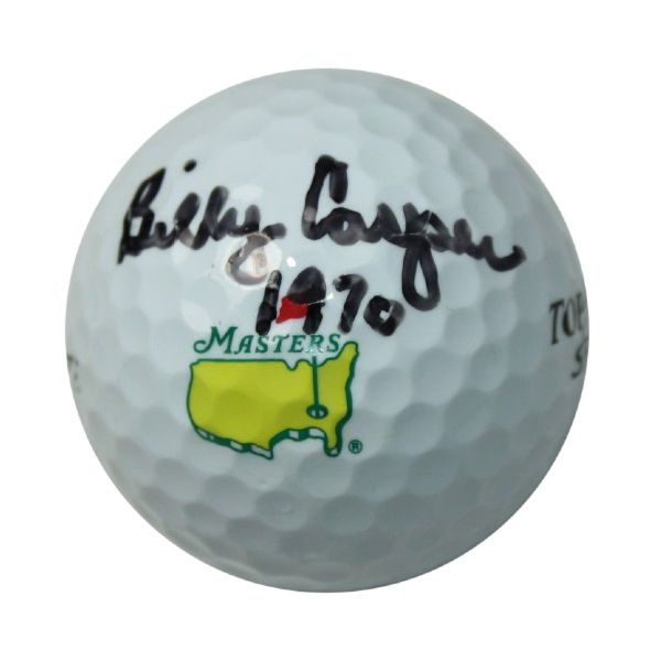 Billy Casper Signed Masters Logo Golf Ball with Year Inscription JSA COA