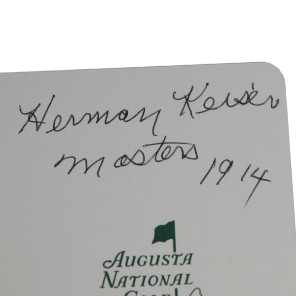 Herman Keiser Autographed Augusta National Scorecard with Year of Birth Inscription JSA COA