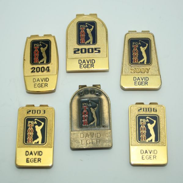 Lot of Six David Eger PGA Tour Money Clips 2002-2007
