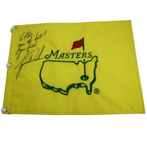 Tiger Woods Signed Undated Masters Embroidered Flag - Personalized JSA COA