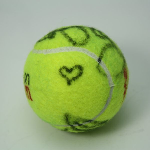 Rory McIlroy and Caroline Wozniaki Dual Signed Tennis Ball with Heart Inscription JSA COA