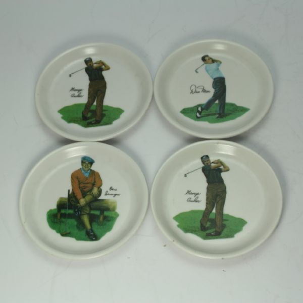 Lot of Four Wilson Golf Coasters - Sarazen, Marr, and Archer(x2) 
