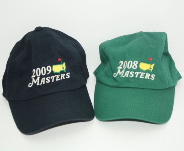 Lot of Two Large Logo Masters Hats - 2008 and 2009