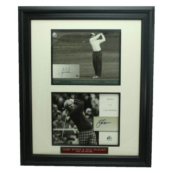 Tiger Woods and Jack Nicklaus Signed 8x10 Photos - Framed Upper Deck SPAuthentic