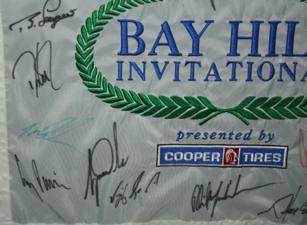 Tiger, Phil, Arnie, Plus Many Others Signed Bay Hill Embroidered Flag JSA #X65495