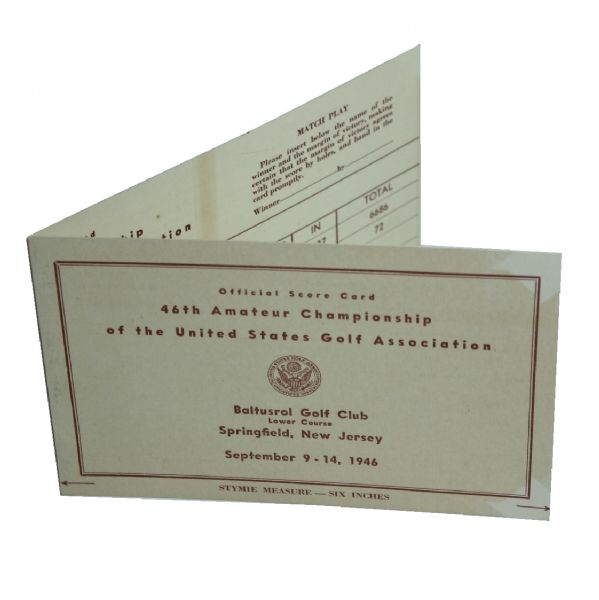1946 US Amateur Official Baltusrol Golf Club Scorecard