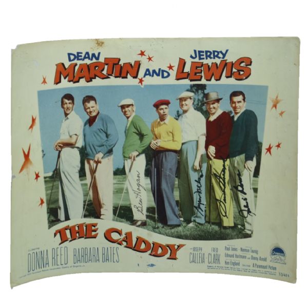 Original 'The Caddy' Movie Lobby Card Signed by Hogan, Nelson, Snead, and Boros JSA COA