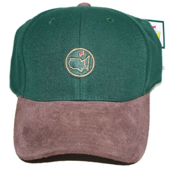 Augusta National Members Circle Patch Green Hat with Brown Bill