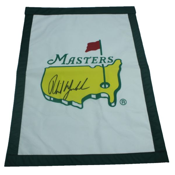 Phil Mickelson Signed Undated Masters Garden Flag JSA COA