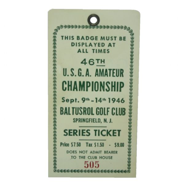 1946 US Amateur Series Ticket - Baltusrol