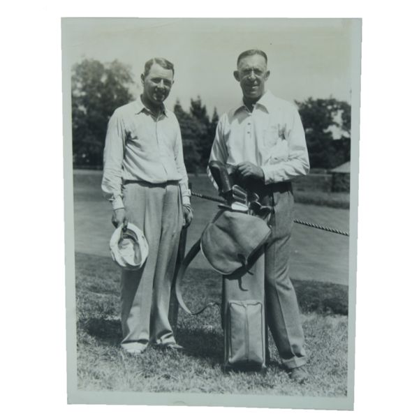 1936 Walker Cup Original Press Photo - Francis Ouimet & Tredell