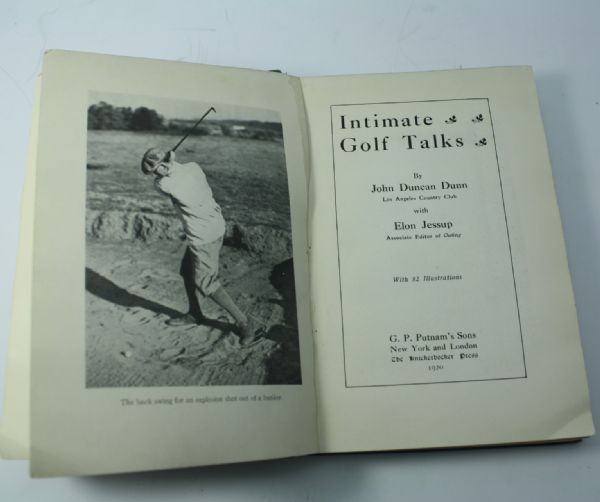 1920 Golf Book 'Intimate Golf Talks' by John Duncan Dunn