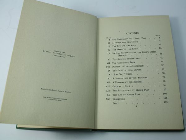 1923 Golf Book 'The Psychology of Golf' by Leslie Schon