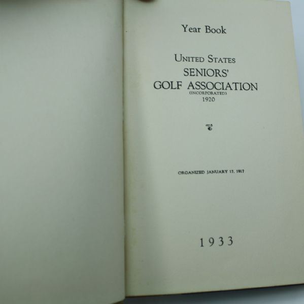 1933 United States Seniors Golf Association Year Book