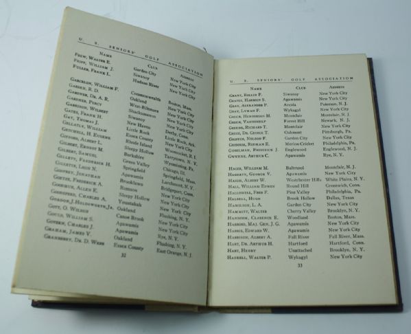 1933 United States Seniors Golf Association Year Book