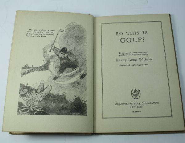 1921 Golf Book 'So This Is Golf?' by Wilson