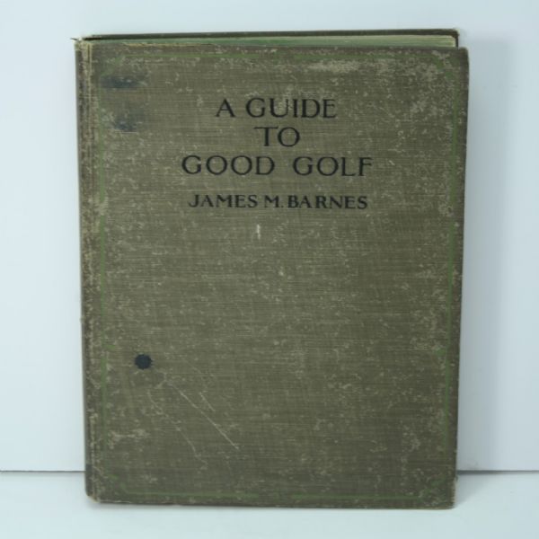 1925 Golf Book 'A Guide to Good Golf' by Barnes