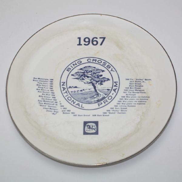 1967 Bing Crosby National Pro-Am Champions List Plate-Participants Gift