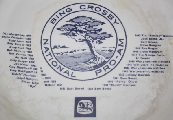 1967 Bing Crosby National Pro-Am Champions List Plate-Participants Gift
