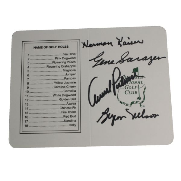 Multi-Signed Masters Scorecard - Palmer, Nelson, Keiser, and Sarazen JSA COA