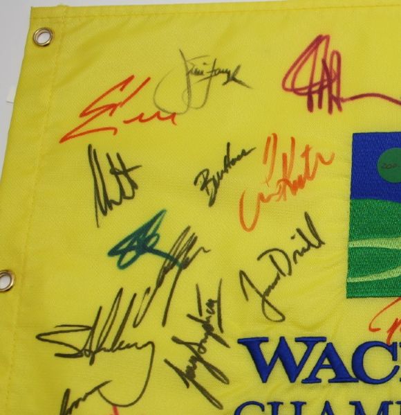 Field Signed Wachovia Championship Embroidered Flag-Pavin,Kite,Curtis,Furyk-JSA Cert
