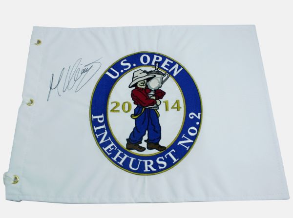 Martin Kaymer Signed 2014 US Open Embroidered White Flag JSA COA