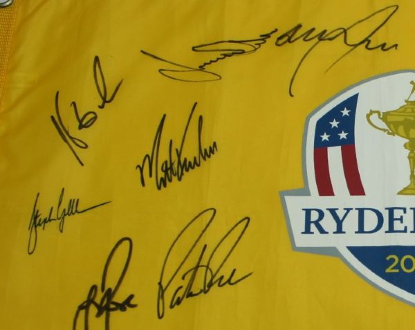 Multi-Signed 2014 Ryder Cup Flag - Gleneagles JSA COA