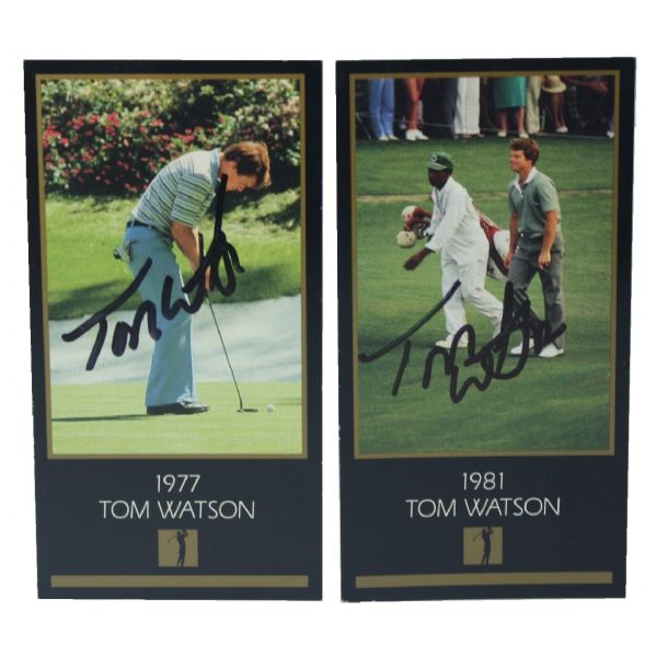 Tom Watson Signed GSV 1977 and 1981 Golf Cards JSA COA