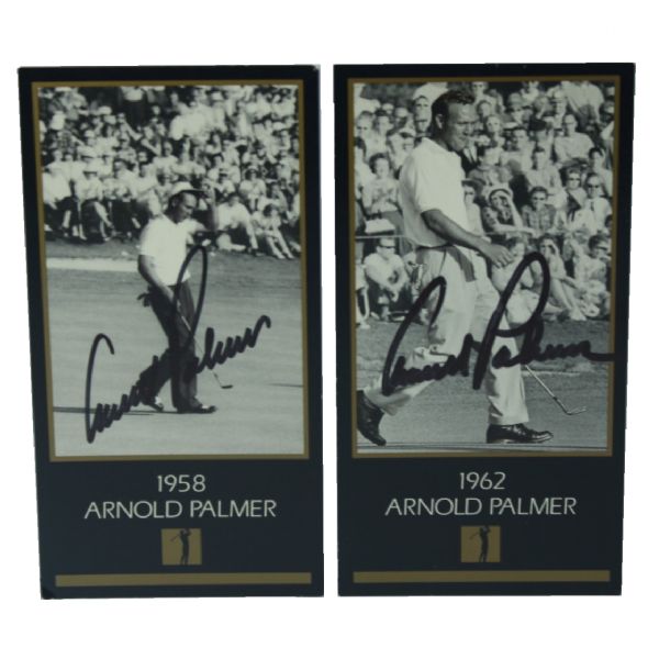 Arnold Palmer Signed GSV 1958 and 1962 Golf Cards JSA COA