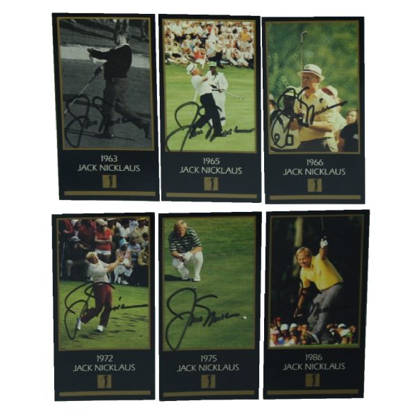Jack Nicklaus Signed 1963, '65, '66, '72, '75, and '86 GSV Golf Card JSA COA
