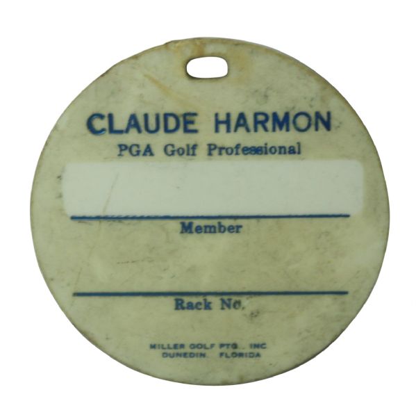 Vintage Winged Foot Bag Tag - Claude Harmon Club Professional 