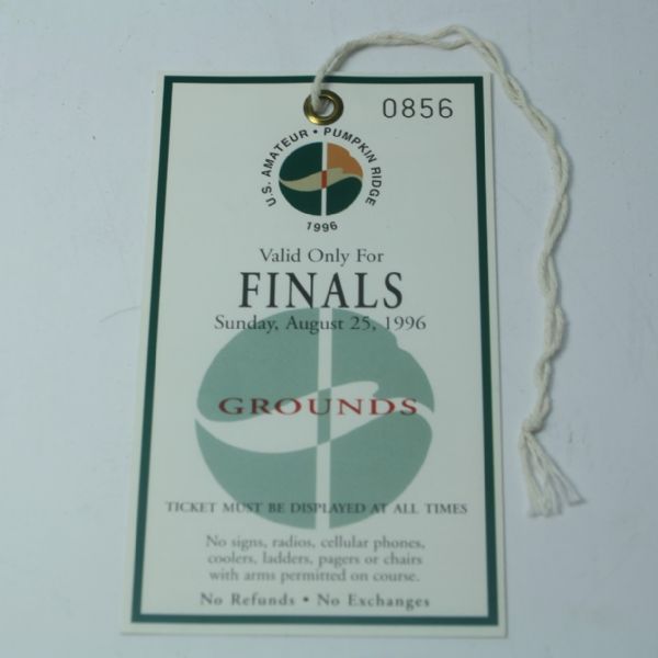 1996 US Amatuer Sunday Grounds Ticket - Tiger Woods Final Amateur Victory