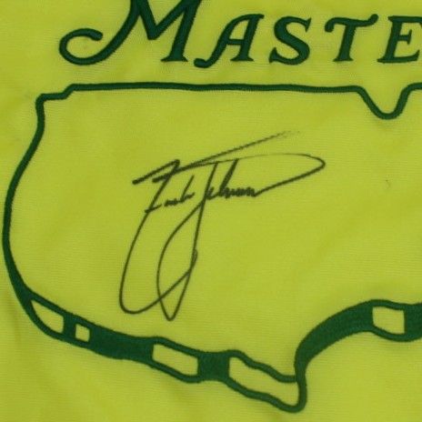 Zach Johnson Signed 2007 Masters Embroidered Flag JSA COA