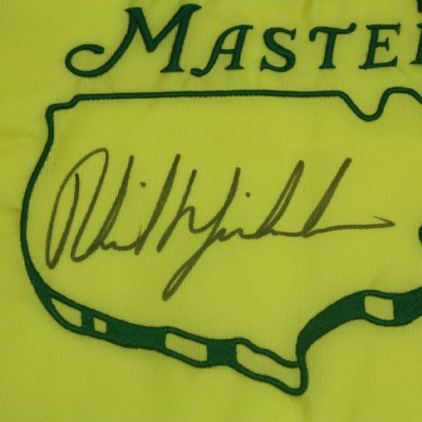 Phil Mickelson Signed 2004 Masters Embroidered Flag JSA COA