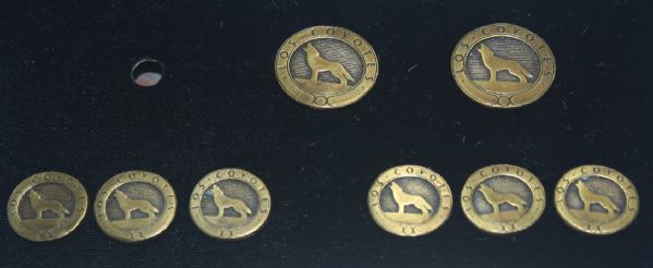 Battersea Limited Pewter Los Coyotes Buttons In Case - 1981