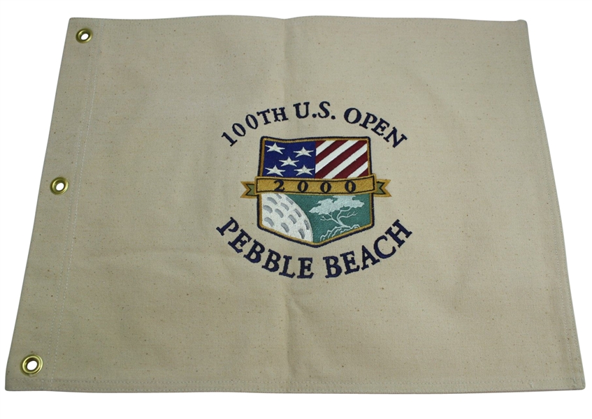 100th US Open at Pebble Beach - Embroidered Canvas Flag -Tiger's 3rd Major