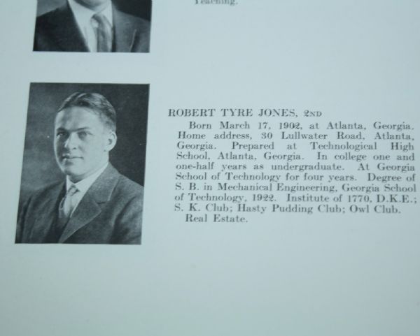 1924 Harvard Yearbook - Bobby Jones